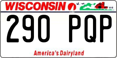 WI license plate 290PQP