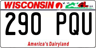 WI license plate 290PQU