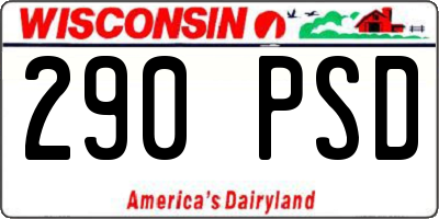 WI license plate 290PSD