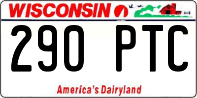 WI license plate 290PTC
