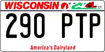 WI license plate 290PTP