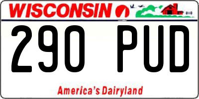 WI license plate 290PUD