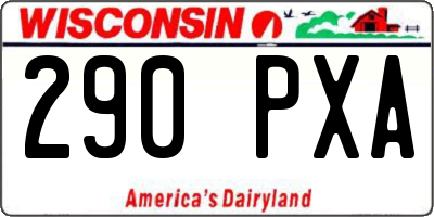 WI license plate 290PXA