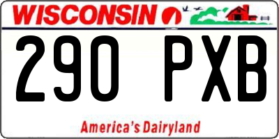 WI license plate 290PXB