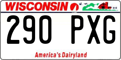 WI license plate 290PXG