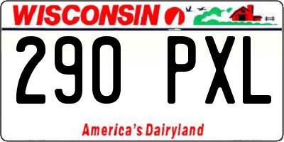 WI license plate 290PXL