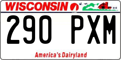 WI license plate 290PXM