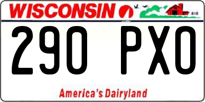 WI license plate 290PXO