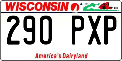 WI license plate 290PXP
