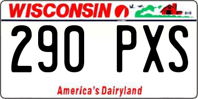 WI license plate 290PXS
