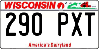 WI license plate 290PXT