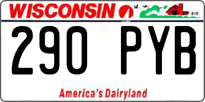 WI license plate 290PYB