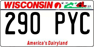 WI license plate 290PYC