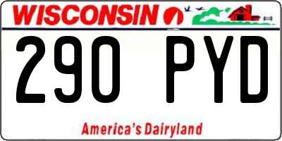WI license plate 290PYD