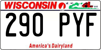 WI license plate 290PYF