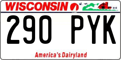 WI license plate 290PYK