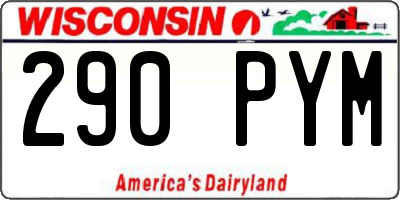 WI license plate 290PYM