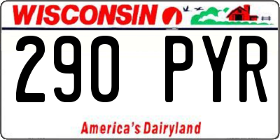 WI license plate 290PYR
