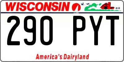 WI license plate 290PYT