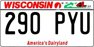 WI license plate 290PYU