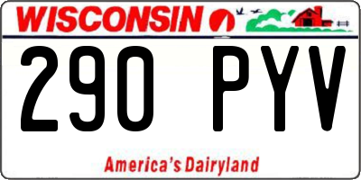 WI license plate 290PYV