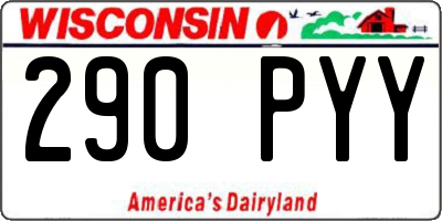 WI license plate 290PYY