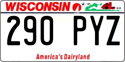 WI license plate 290PYZ