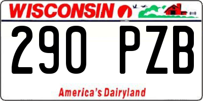 WI license plate 290PZB