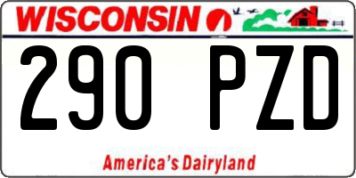 WI license plate 290PZD