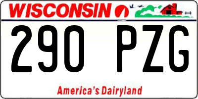 WI license plate 290PZG
