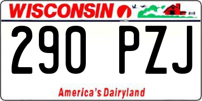 WI license plate 290PZJ