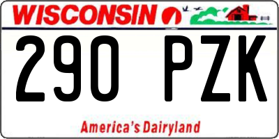 WI license plate 290PZK