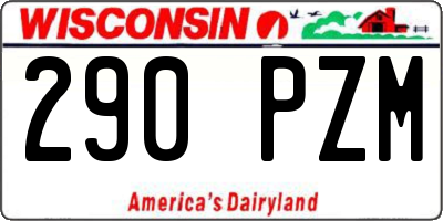 WI license plate 290PZM