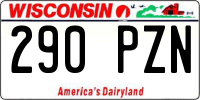 WI license plate 290PZN