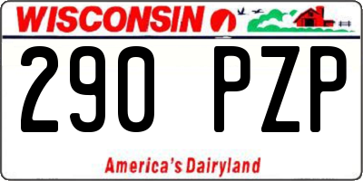 WI license plate 290PZP