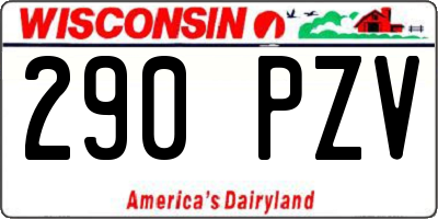 WI license plate 290PZV