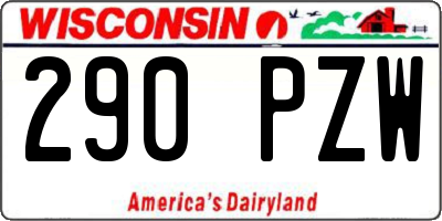 WI license plate 290PZW