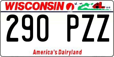 WI license plate 290PZZ