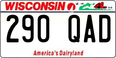 WI license plate 290QAD