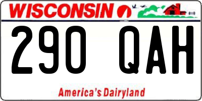 WI license plate 290QAH