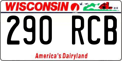WI license plate 290RCB