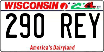 WI license plate 290REY