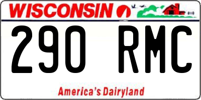WI license plate 290RMC