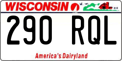 WI license plate 290RQL