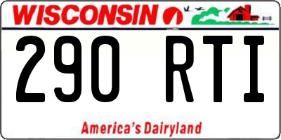 WI license plate 290RTI