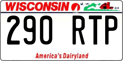 WI license plate 290RTP
