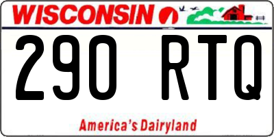 WI license plate 290RTQ