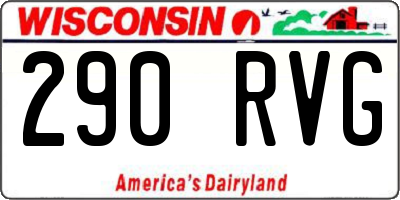 WI license plate 290RVG