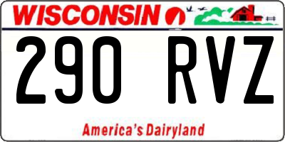 WI license plate 290RVZ