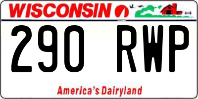 WI license plate 290RWP